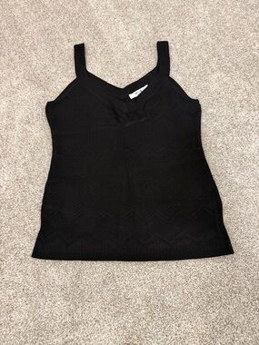 White House Black Market Black Knit V-Neck Camisole